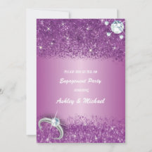elegant engagement party chic purple glitter 