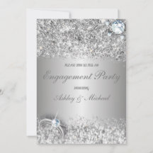 elegant engagement party chic silver glitter