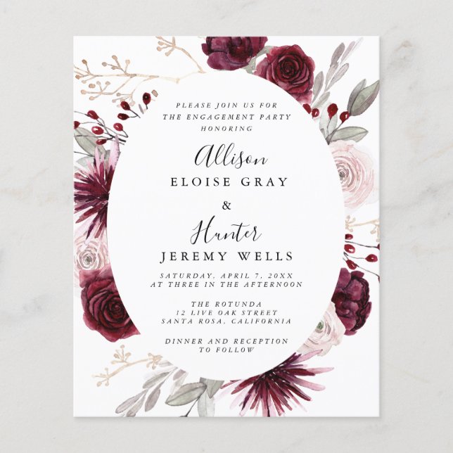 Elegant Engagement Party Invitation  (Front)