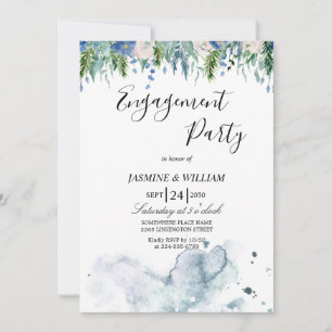Elegant Engagement Party Invitation, Customizable  Invitation