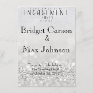 Elegant Engagement Party Invitation//Silver Invitation