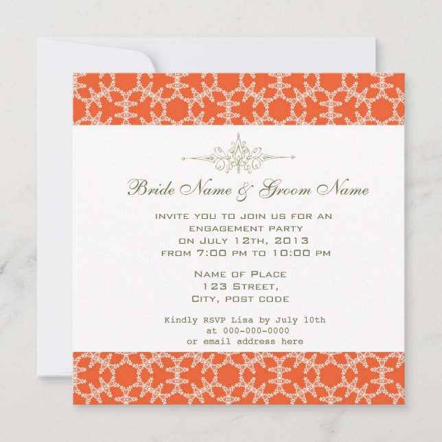 Elegant  engagement party invitations (Front)