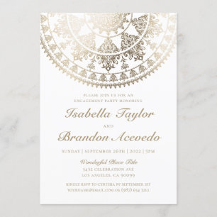 Elegant Engagement Party Invitations Gold Foil