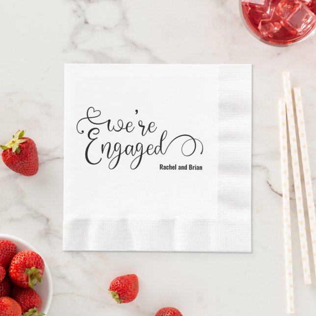 Elegant Engagement Party Napkins (Insitu)