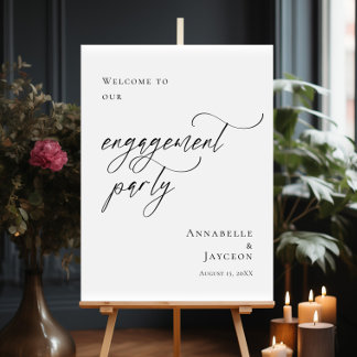 Elegant Engagement Party photo welcome Poster
