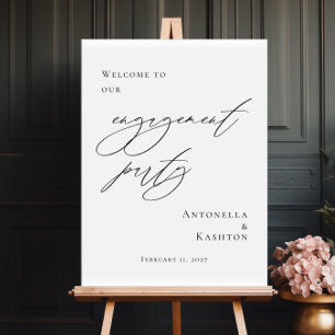 Elegant Engagement Party welcome Poster