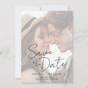 Elegant Engagement Photo Script Wedding  Save The Date