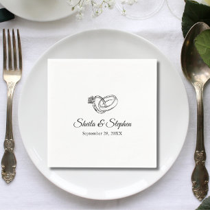 Elegant Engagement Ring Custom Wedding Party Paper Napkin