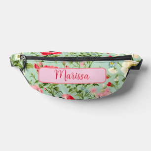 Elegant English Country Wildflower Personalized Bum Bags