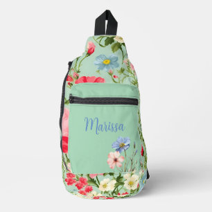 Elegant English Country Wildflower  Sling Bag