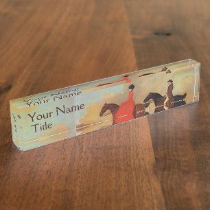 ELEGANT ENGLISH HORSE RIDING NAMEPLATE