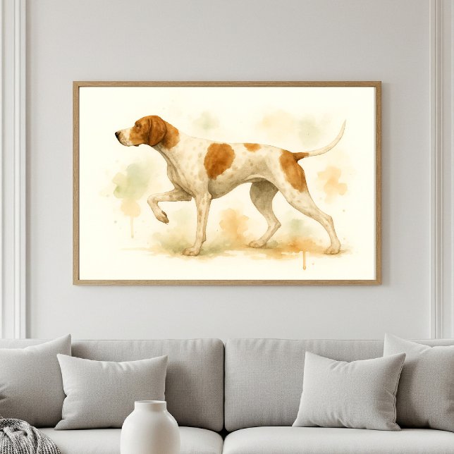 Elegant English Pointer Dog Watercolor Poster (Creator Uploaded)
