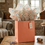 Elegant English Shabby Chic Floral Art Pattern Tissue Paper<br><div class="desc">This elegant tissue paper, ideal for gift wrapping or decoupage, showcases a cute, contemporary French shabby chic pattern. Featuring a botanical floral design with beautifully arranged pastel coral orange red roses, as well as blush pink and slate blue flowers, complemented by sage green leaves, all set against a cream-white ivory...</div>