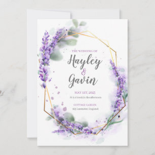 Elegant English Watercolor Floral Wedding Invitation