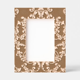 Elegant Engraved Damask Floral Pattern Frame