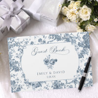 Elegant Engraved French Blue Floral Toile