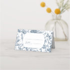 Elegant Engraved French Blue Floral Toile