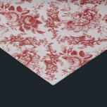 Elegant Engraved Red and White Floral Toile Tissue Paper<br><div class="desc">Elegant vintage inspired engraved deep red floral toile pattern featuring roses,  vines and scrolls on a white background.</div>