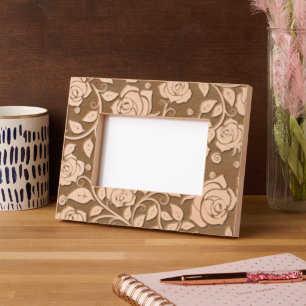  Elegant Engraved Vintage Rose Pattern Frame