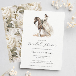 Elegant Equestrian Bride Horse Bridal Shower Invitation