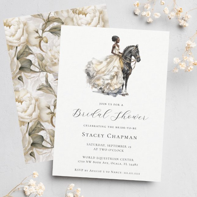 Elegant Equestrian Bride Horse Bridal Shower Invitation (Creator Uploaded)
