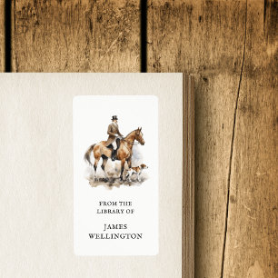 Elegant Equestrian British Hunter Horse Ex Libris