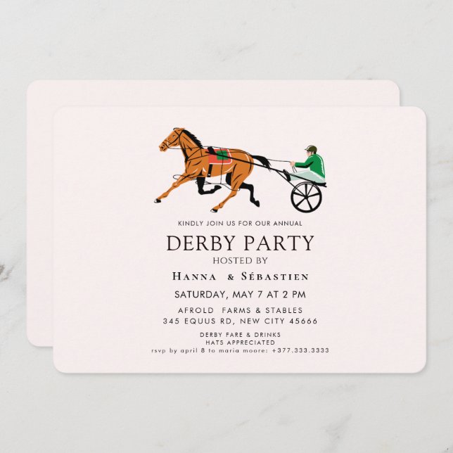 Elegant Equestrian Garden Party Invitation (Front/Back)