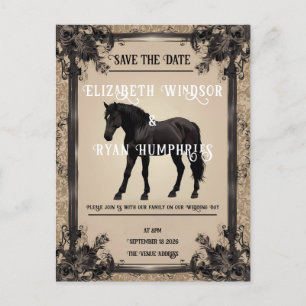 Elegant Equestrian Romance Postcard
