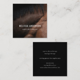 Elegant Equine Chiropractor Physiotherapist Photo Square Business Card