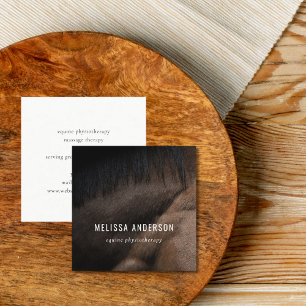 Elegant Equine Chiropractor Physiotherapist Photo Square Business Card