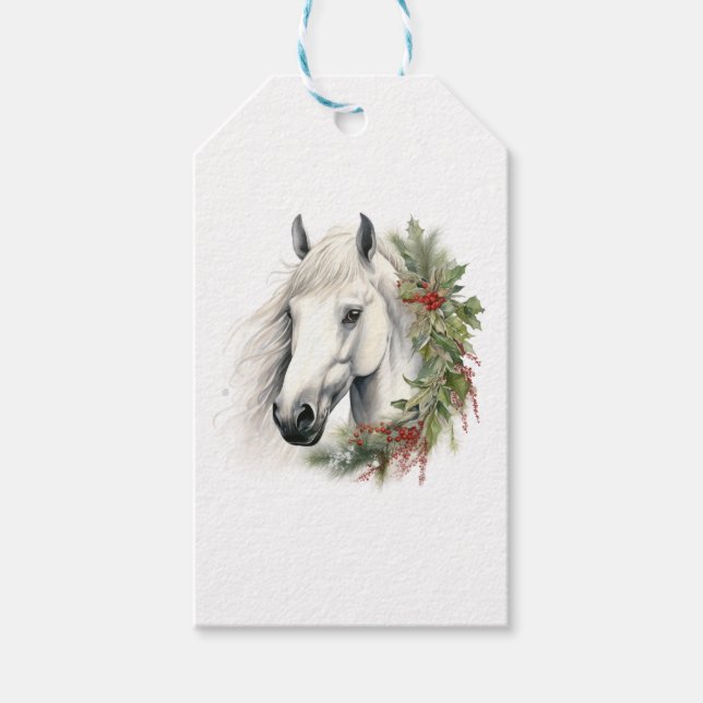 Elegant Equine Christmas Gift Tags (Front)