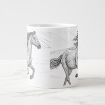 Elegant Equine Sketch Ceramic Mug