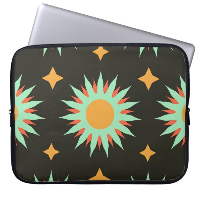 Elegant esoteric shapes seamless pattern art. alch laptop sleeve (Front)