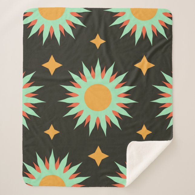 Elegant esoteric shapes seamless pattern art. alch sherpa blanket (Front)