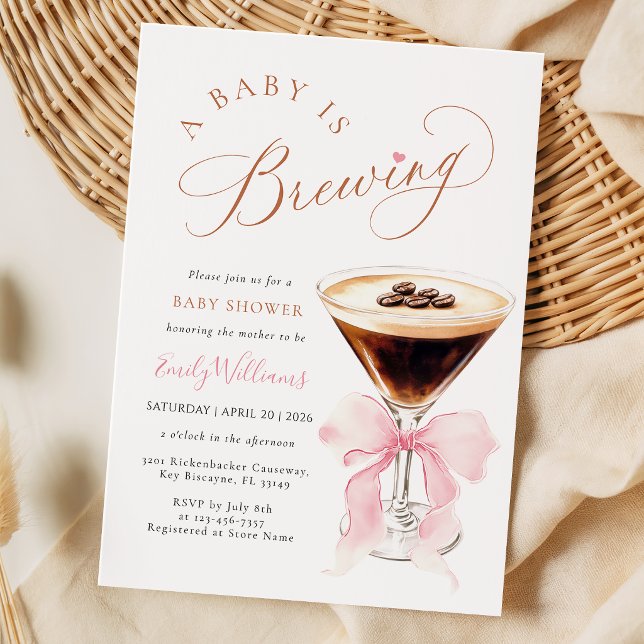 Elegant Espresso Baby is Brewing Invitation (Creator Uploaded)