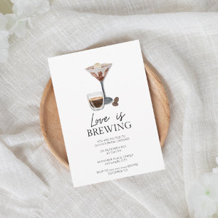 Elegant espresso martini bridal shower  invitation