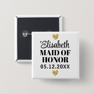 Élégant et Simple Pour Demoiselle D'Honneur 15 Cm Square Badge