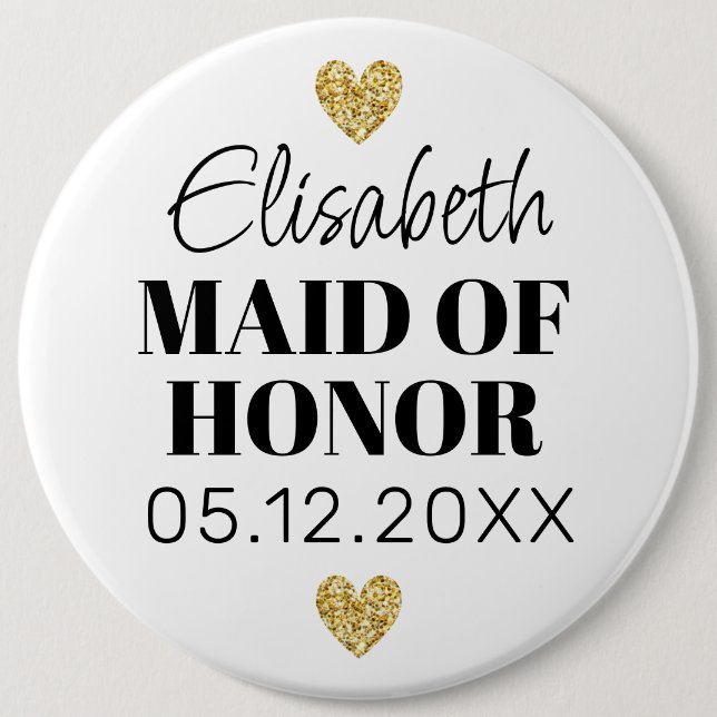 Élégant et Simple Pour Demoiselle D'Honneur 6 Cm Round Badge (Front)