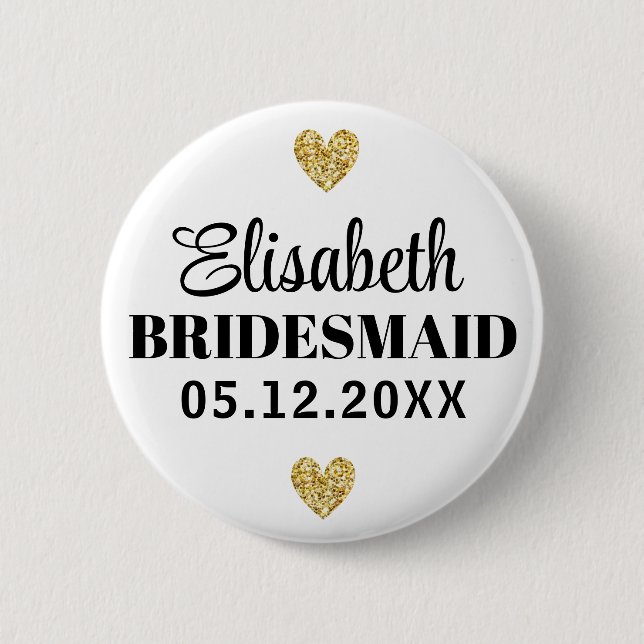 Élégant et Simple Pour Demoiselle D'Honneur 6 Cm Round Badge (Front)