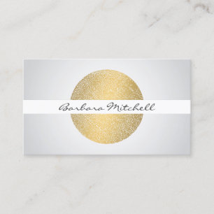 Elegant Etched Gold Circle Business Card