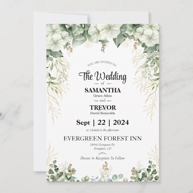 Elegant Eternity Wedding Day  Invitation (Front)