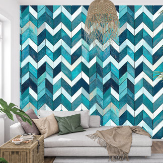 Elegant Ethereal Geometric Turquoise  Wallpaper