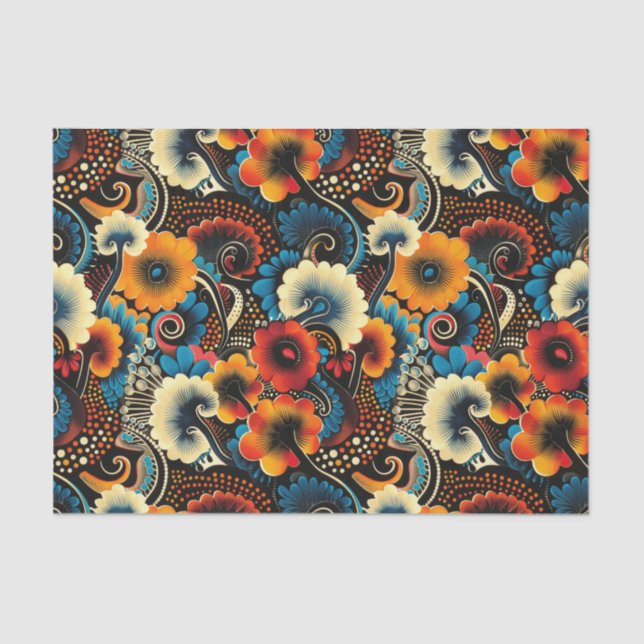 Elegant Ethnic African Pattern in Rich Earth Tones Tissue Paper (Front)