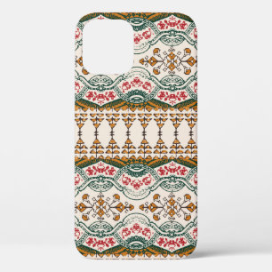 elegant ethnic border pattern with floral boho ele iPhone 12 case