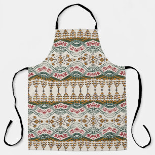 Elegant Ethnic Floral Boho Border Apron