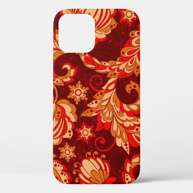 Elegant Ethnic Flowers Seamless Pattern Case-Mate iPhone Case (Back)