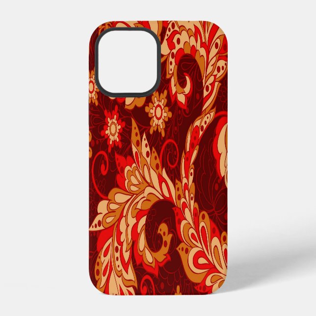 Elegant Ethnic Flowers Seamless Pattern iPhone Case (Back)