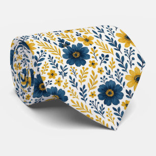 Elegant Ethnic Mediterranean Floral Art Pattern Tie