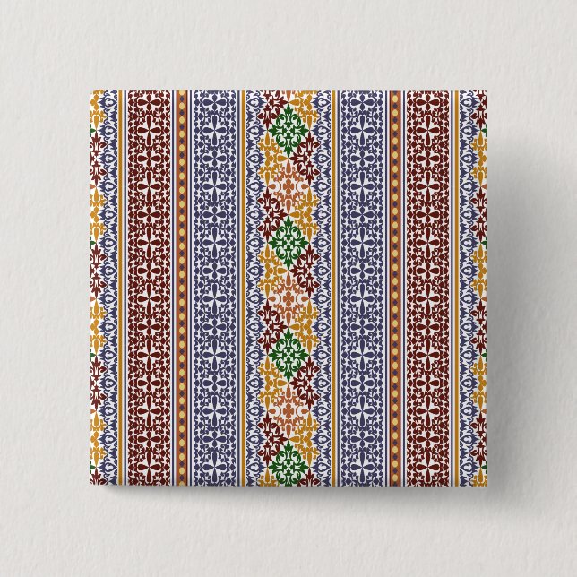 elegant ethnic pattern   15 cm square badge (Front)