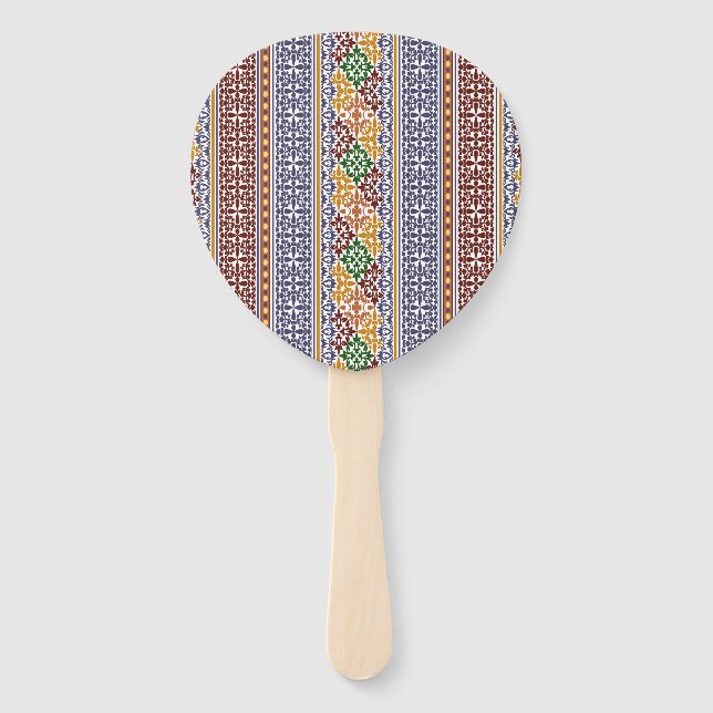 elegant ethnic pattern  hand fan (Front)